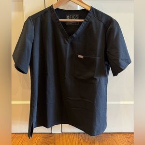 Figs Catarina Black Scrub Top Large